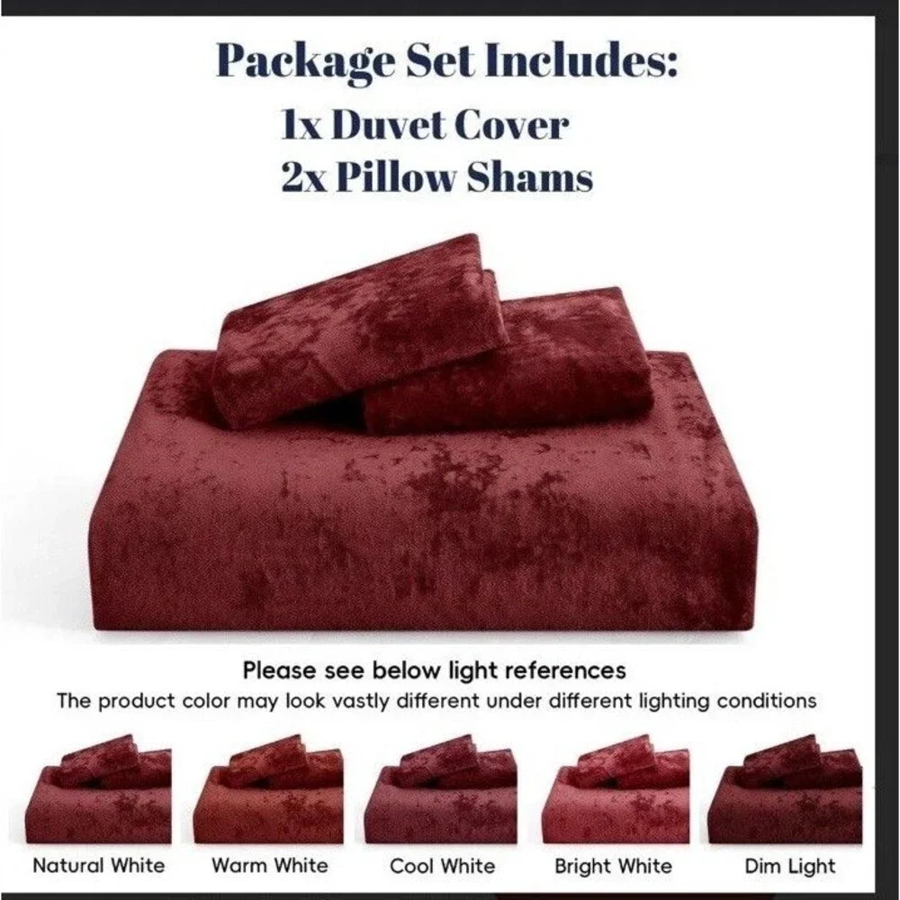 PHF Truly Velvet Duvet Cover Set Queen Size, 3pcs Ultra Soft